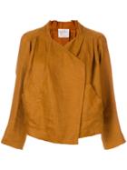 Forte Forte Off-centre Cropped Jacket - Brown