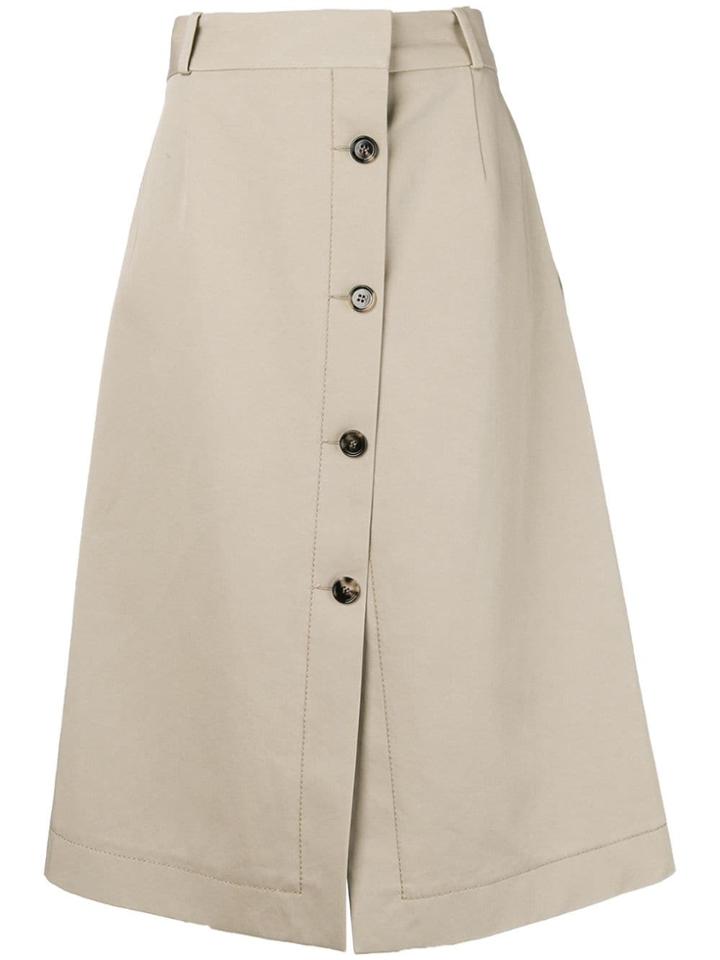 Bottega Veneta A-line Midi Skirt - Neutrals