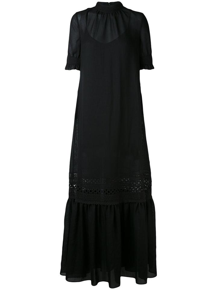 Mcq Alexander Mcqueen - High Neck Maxi Dress - Women - Polyester - 38, Black, Polyester