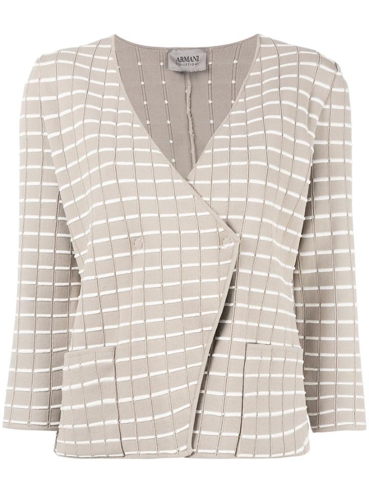 Armani Collezioni Fitted Wrap Jacket, Women's, Size: 44, Nude/neutrals, Polyester/viscose