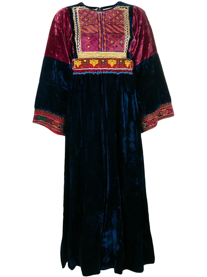 A.n.g.e.l.o. Vintage Cult Embroidered Panel Dress - Blue