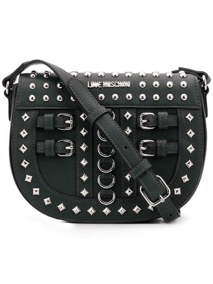 Love Moschino Studded Shoulder Bag - Green