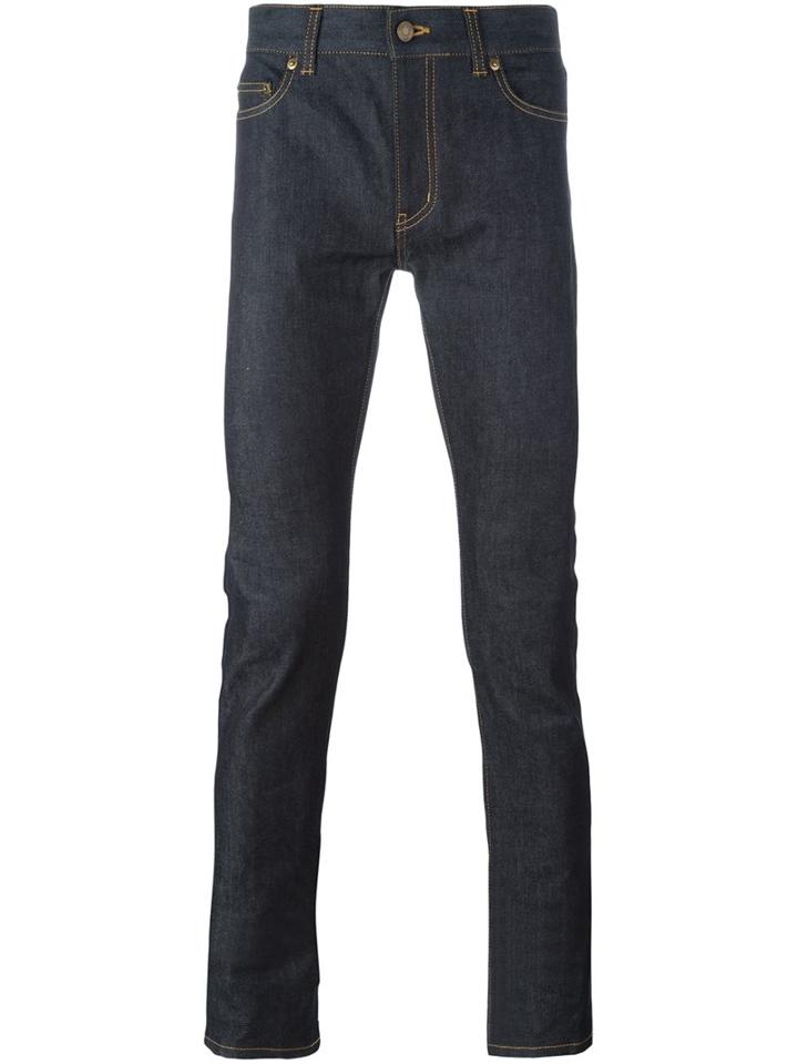 Saint Laurent Classic Slim Jeans, Men's, Size: 31, Blue, Cotton/spandex/elastane