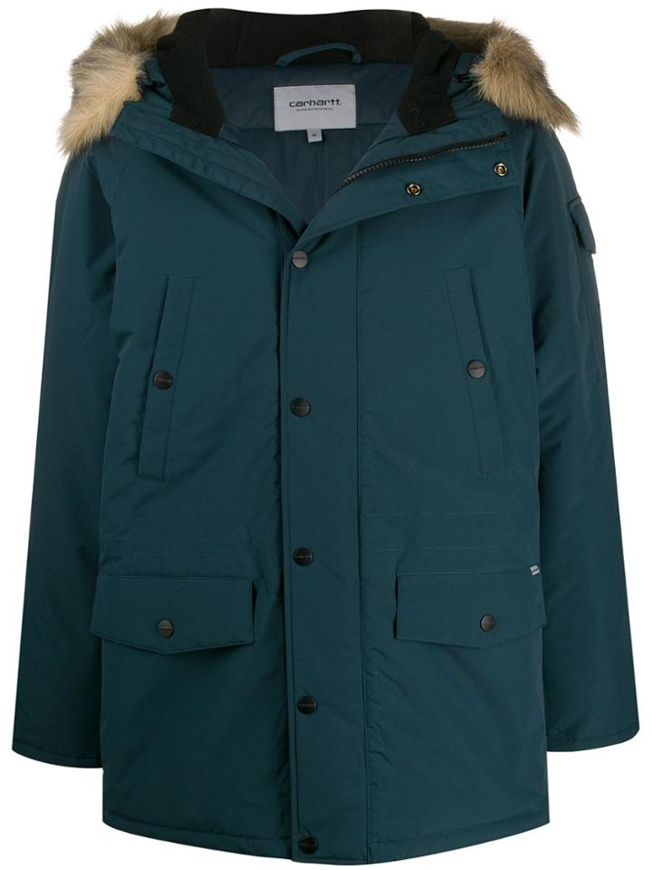 Carhartt Wip Fur Trim Padded Jacket - Blue