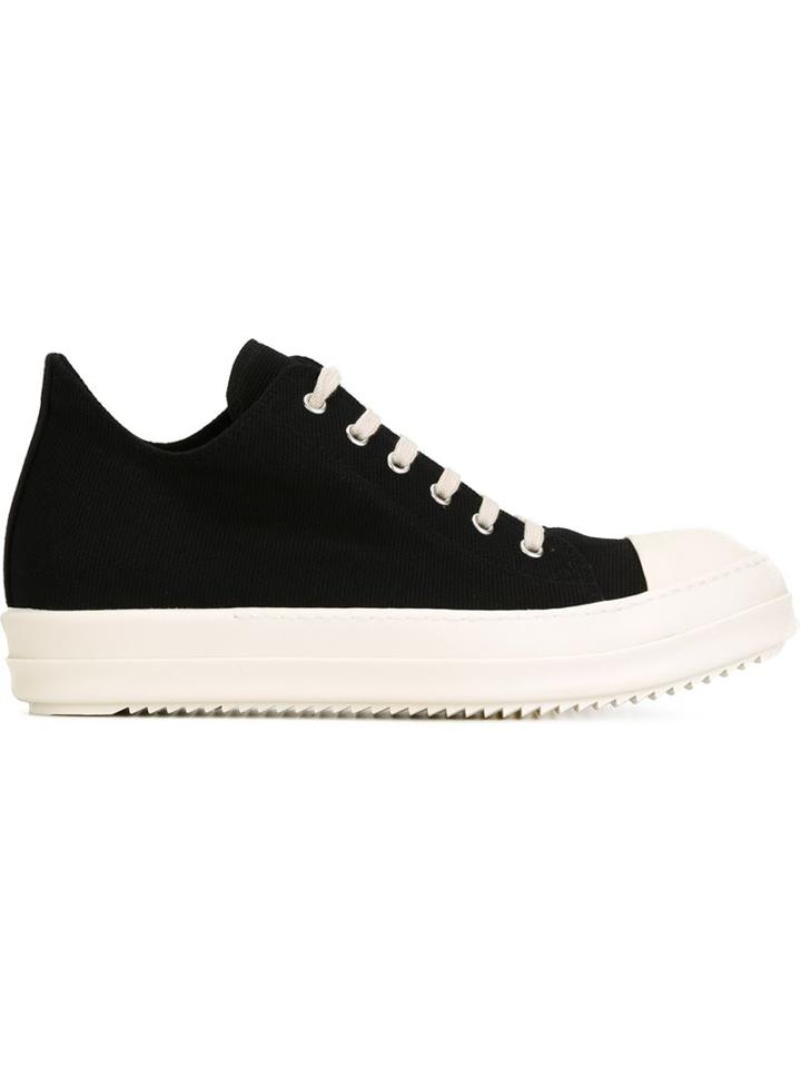 Rick Owens Drkshdw Lace-up Sneakers, Men's, Size: 45, Black, Leather/cotton/rubber