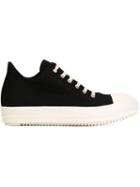 Rick Owens Drkshdw Lace-up Sneakers, Men's, Size: 45, Black, Leather/cotton/rubber