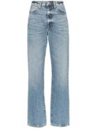 Slvrlake London Distressed High-waisted Jeans - Blue