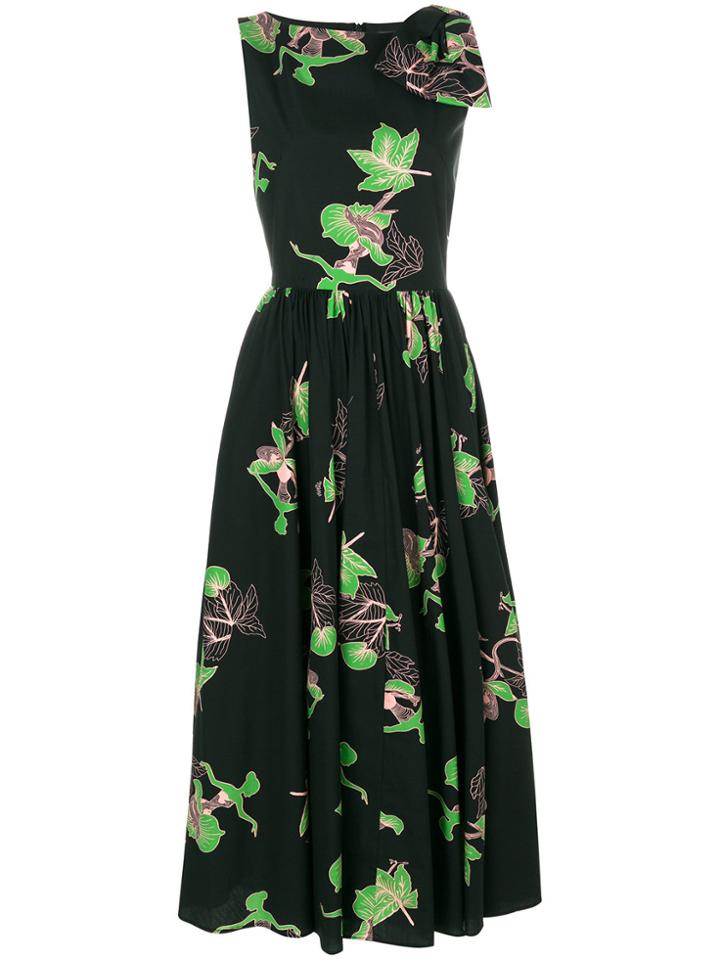 Vivetta Floral Print Flared Dress - Black