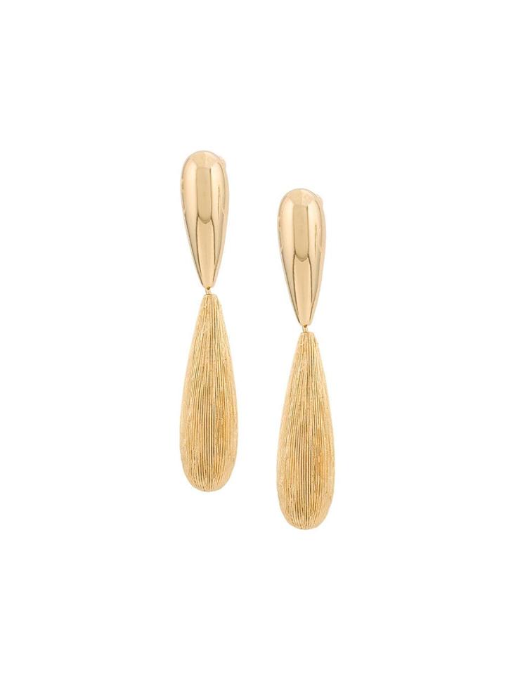 Christian Dior Vintage 1970s 18kt Gold Plated Brass Drop Clip-on