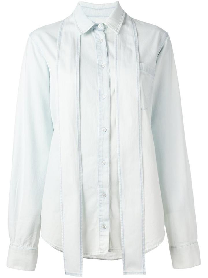 Msgm Light Wash Denim Shirt
