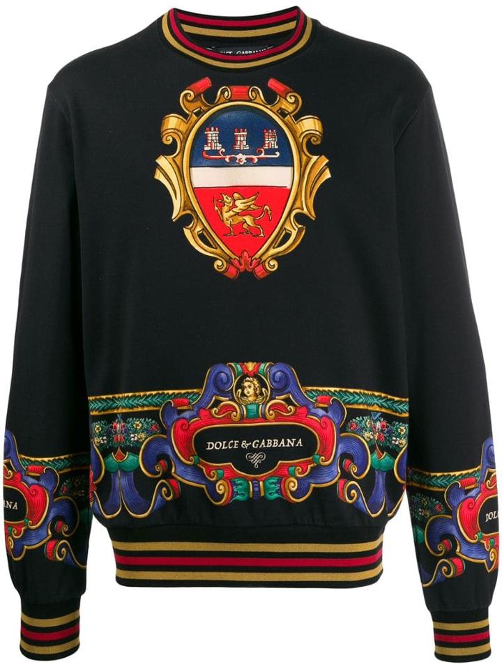 Dolce & Gabbana Emblem Print Sweatshirt - Black