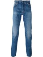Valentino Star Intarsia Denim Chinos, Men's, Size: 34, Blue, Cotton