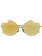 Courrèges - So Glam Round Sunglasses - Women - Metal - One Size, Yellow/orange, Metal