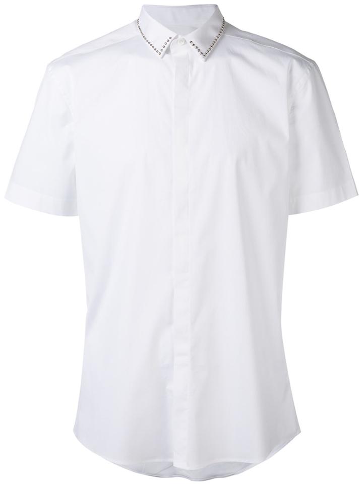 Les Hommes Short Sleeve Fitted Shirt - White