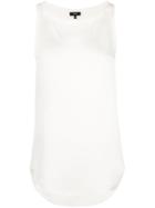 Theory Racer Back Tank Top - White