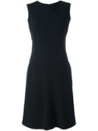 Giorgio Armani Pleated Back Dress, Women's, Size: 42, Black, Virgin Wool