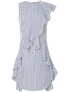 Goen.j Ruffle-trimmed Striped Dress - Blue