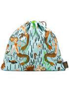 Loewe Mermaid Print Drawstring Tote - Blue