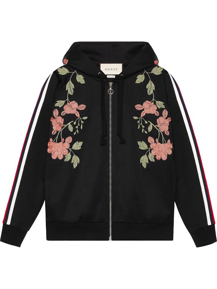 Gucci - Embroidered Jersey Sweatshirt - Women - Cotton/polyester - S, Black, Cotton/polyester