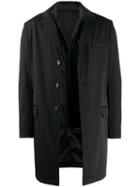 Fay Single-breasted Coat - Black