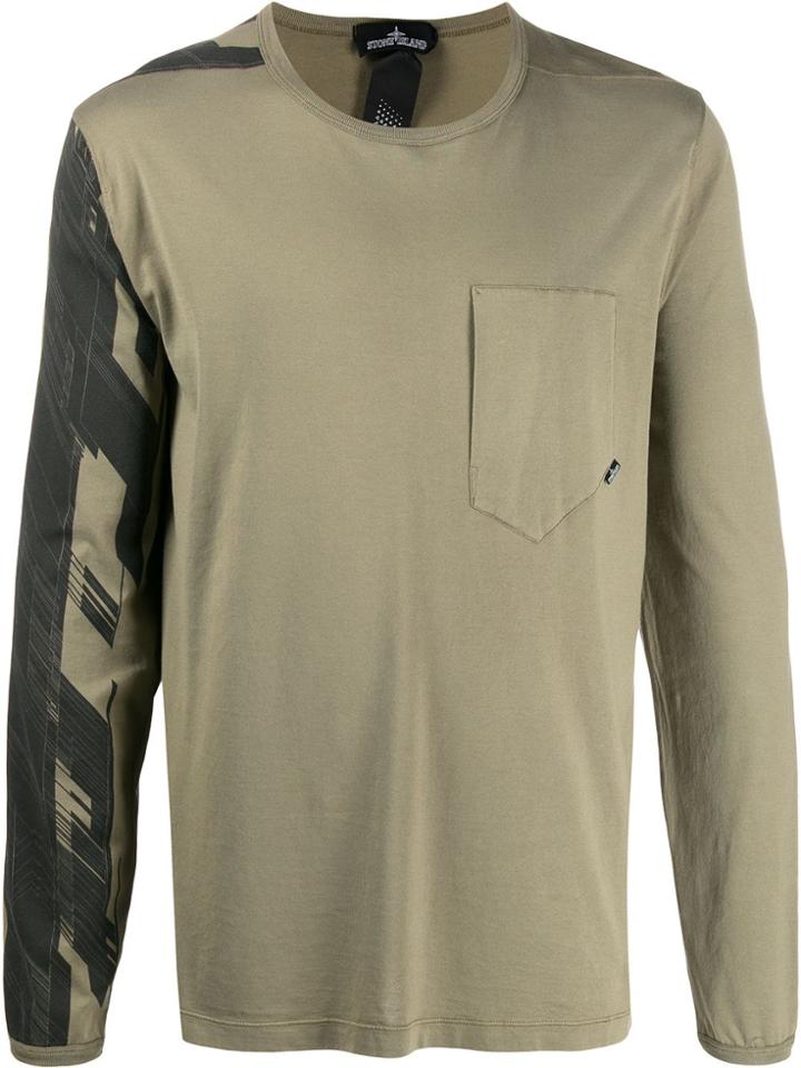 Stone Island Contrast Sleeve Jumper - Green