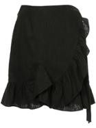 Goen.j Ruffle-shirred Wrap Skirt - Black