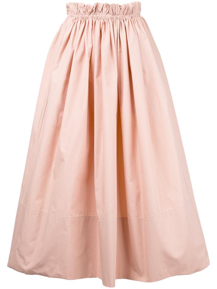 Chloé - Paper Bag Waist Midi Skirt - Women - Cotton - 36, Pink/purple, Cotton