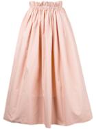 Chloé - Paper Bag Waist Midi Skirt - Women - Cotton - 36, Pink/purple, Cotton