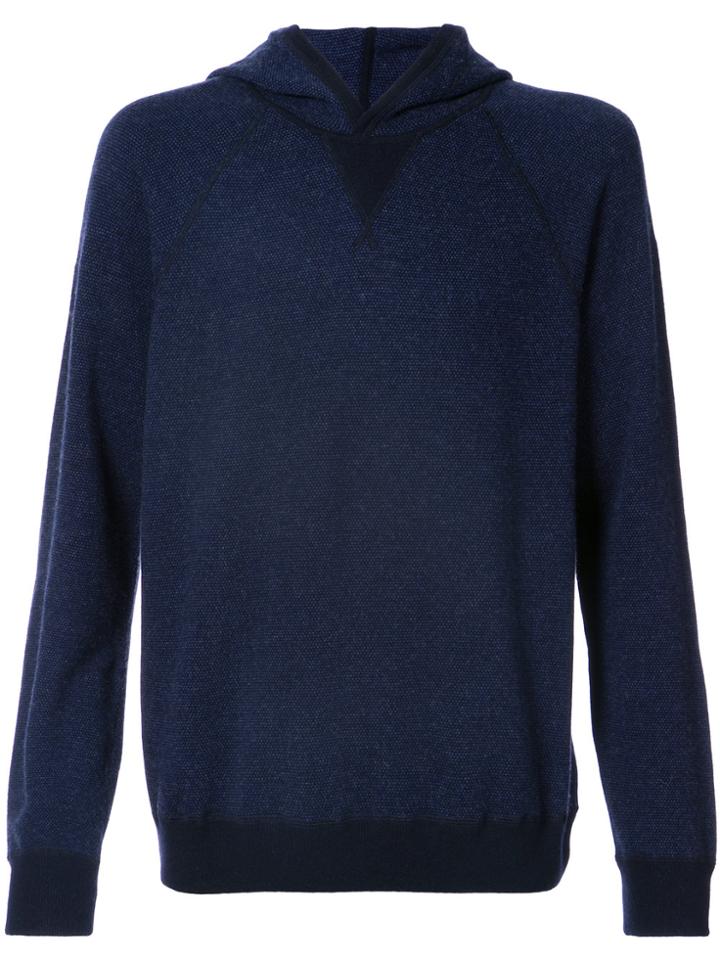 Vince Knitted Hood Jumper - Blue