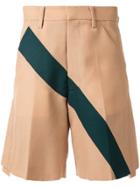 Facetasm Diagonal Stripe Shorts - Brown