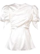 Beaufille Fitted Ruffled Blouse - White