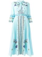 Temperley London Embroidered Maxi Dress, Women's, Size: 10, Blue, Cotton