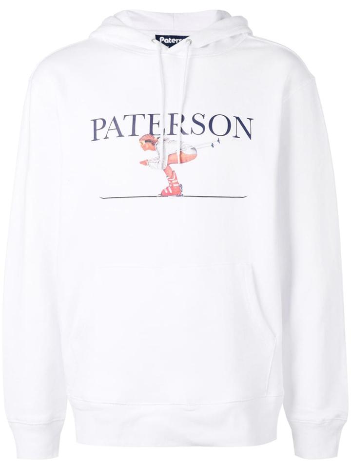 Paterson. Logo Print Hoodie - White