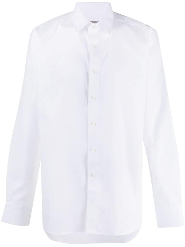 Canali Long Sleeved Cotton Shirt - White