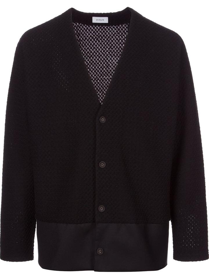 En Route 'raschel Hem' Cardigan, Men's, Size: 3, Black, Cotton/acrylic/nylon/wool