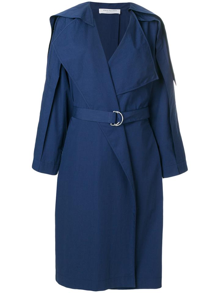 Philosophy Di Lorenzo Serafini Trench Coat - Blue