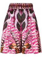 Temperley London Print Flared Skirt - Pink & Purple
