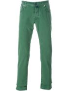 Jacob Cohen Straight Leg Chinos, Men's, Size: 34, Green, Cotton/spandex/elastane