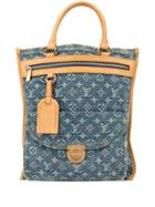 Louis Vuitton Pre-owned Logo Denim Tote Bag - Blue
