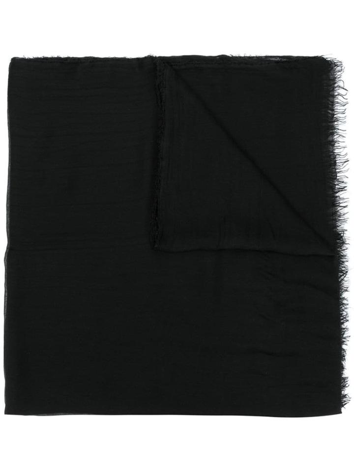 Faliero Sarti Sheer Raw Edge Scarf - Black