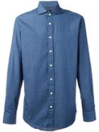 Hackett Micro-print Shirt, Men's, Size: Medium, Blue, Cotton