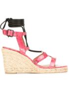 Castañer Babbel Wedge Sandals, Women's, Size: 38, Pink/purple, Leather/rubber