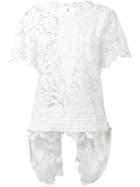 Sacai - Lace-detail Top - Women - Cotton/nylon/rayon - M, White, Cotton/nylon/rayon