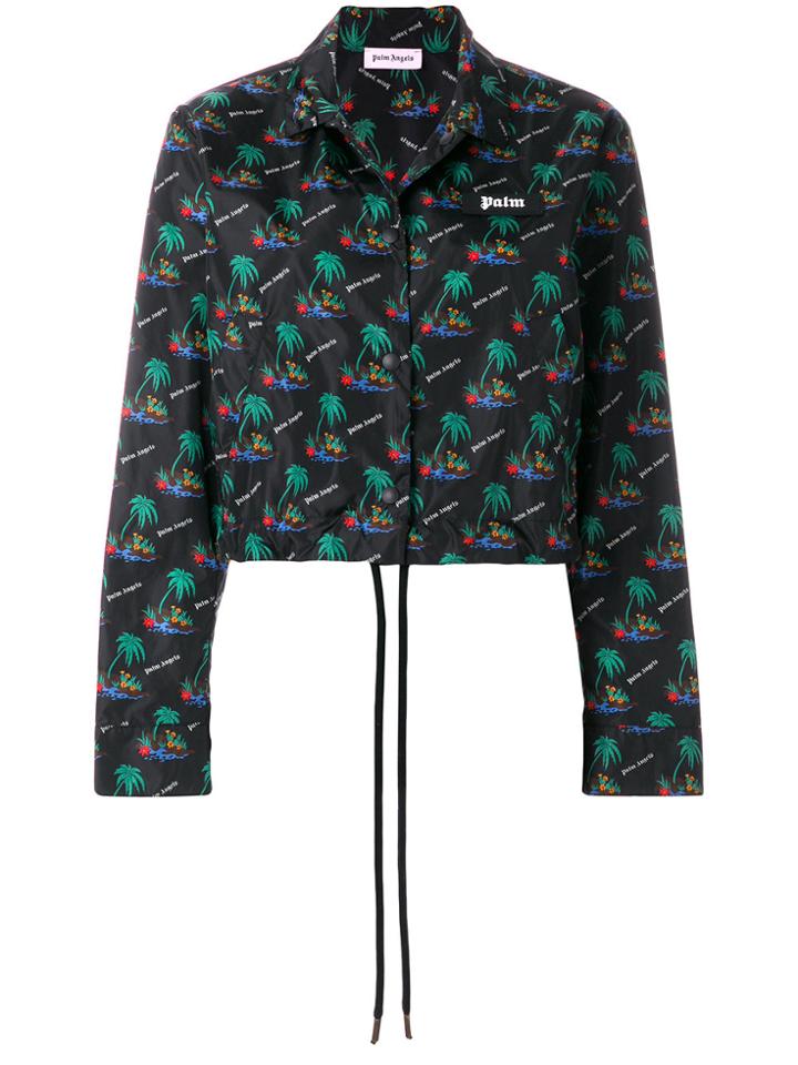 Palm Angels Islands Cropped Coach Jacket - Black