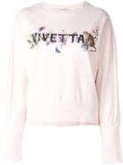 Vivetta Logo Print Sweatshirt, Women's, Size: 44, Pink/purple, Cotton/spandex/elastane