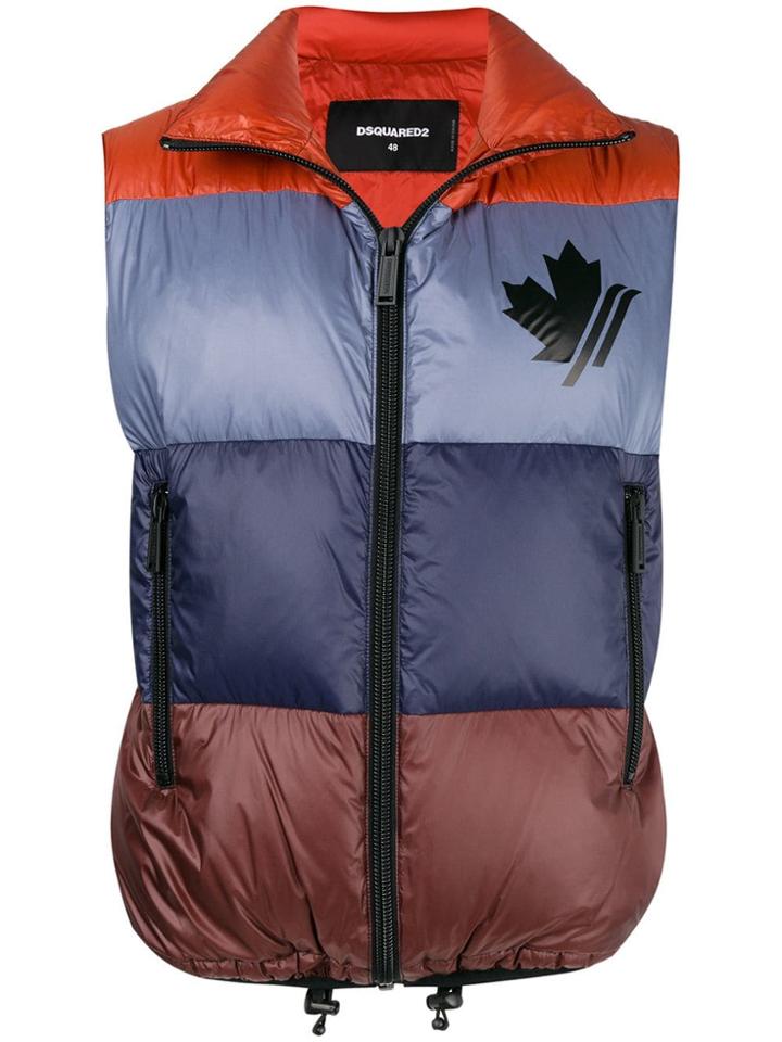 Dsquared2 Striped Down Gilet - Blue