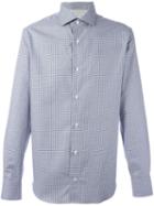 Eleventy Checked Shirt, Men's, Size: 42, Blue, Cotton