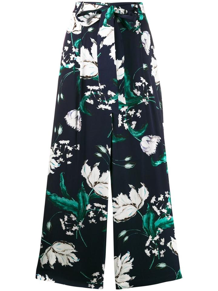 Erdem Floral Print Palazzo Pants - Blue