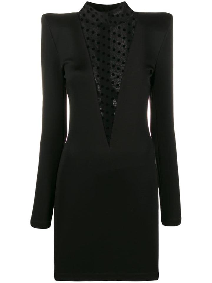 Balmain Polka Dot Panel Dress - Black