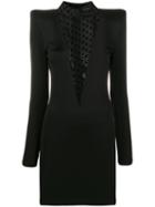 Balmain Polka Dot Panel Dress - Black